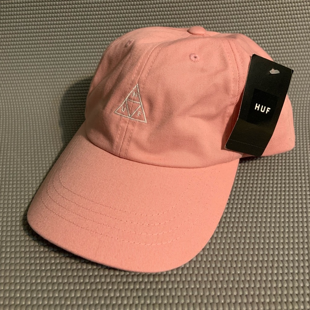 NEW! HUF WORLDWIDE TRIPLE TRIANGLE LOGO CLASP BACK HAT PINK
